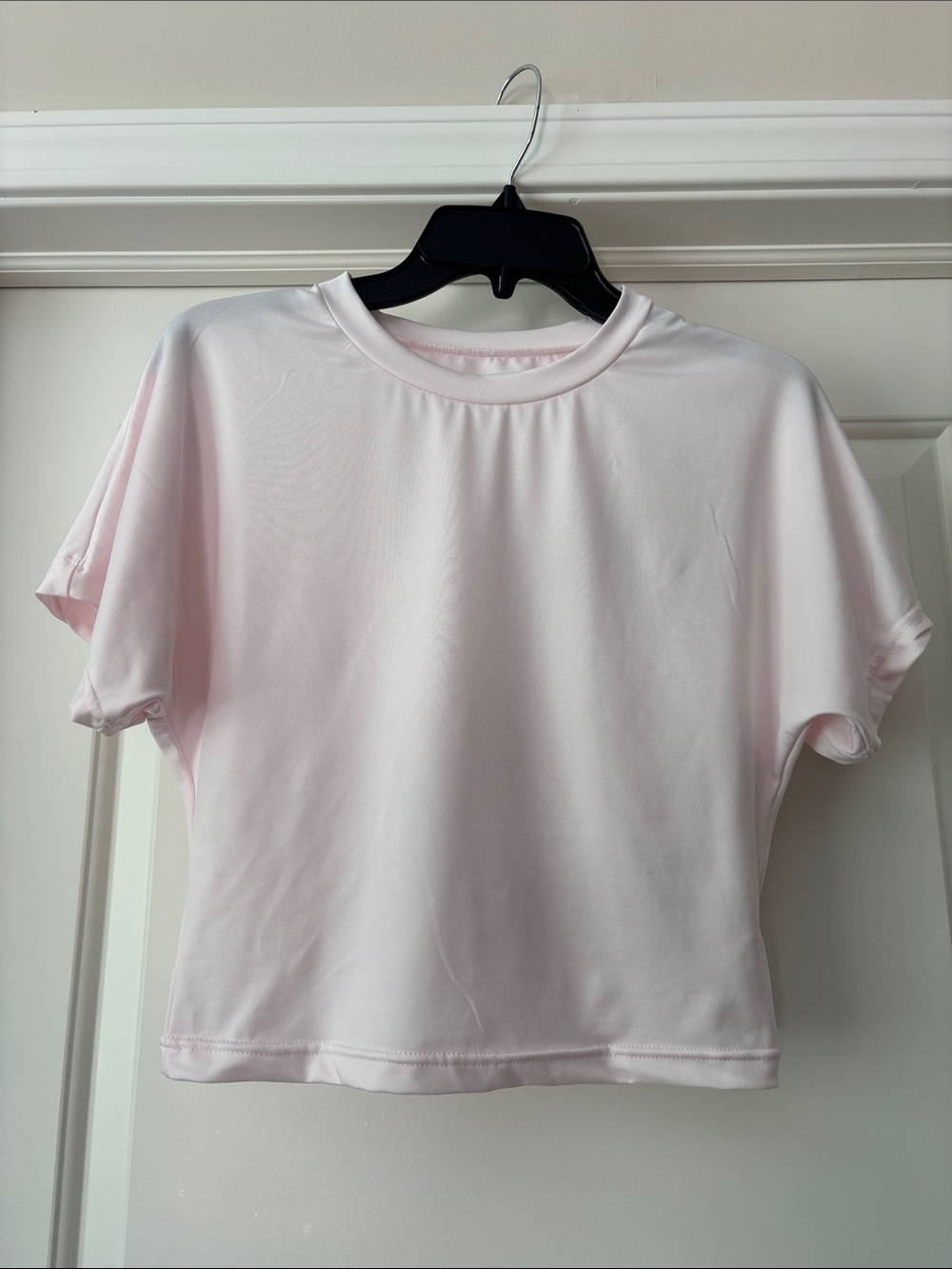 Light Pink Crewneck Women's Crop Top